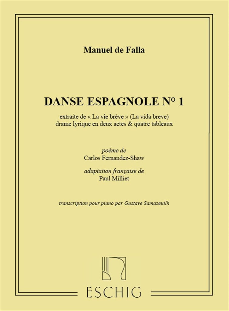 Vie Breve Danse N 1 Piano (Samazeuilh)